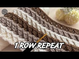 SUPER EASY Crochet Pattern for Beginners (1 ROW REP)! 🥰 LOVELY Crochet Stitch for Baby Blanket & Bag