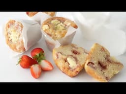 White Chocolate Strawberry Muffins Delicious Homemade Easy