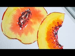 Fun & Easy Beginner’s Watercolor Tutorial |  Step by Step, and a Peach of a Demo! 🍑