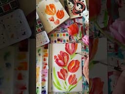 Paint to Petals ♥️🌹 #art #painting #diy #viralshorts #foryou #flower #sketchbook #creative