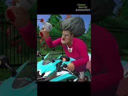 Granny, Scary Teacher and Baldi rides motorcycles - Funny Horror Animation#granny #shorts #animation