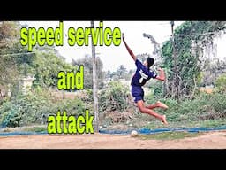 Speed  service and attack volleyball training