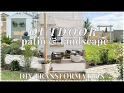 BUDGET BACKYARD MAKEOVER 🪴 DIY landscaping, garden beds, cobblestone path, DIY shade + 50k GIVEAWAY!