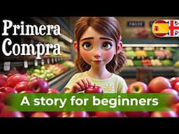 START LEARNING SPANISH with Simple Story (First Shopping)