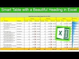 Basics of Creating Tables in Excel