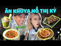 MisThy, Neko Lê cầm 500K ăn vặt xuyên đêm chợ Hồ Thị Kỷ: tủy bò nướng, pani puri Ấn Độ,...!?