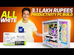 ALL WHITE EDITING PC BUILD | 2.5 LAKH RUPEES PC BUILD | i9 14900k +  RTX  4070 TI  SUPER