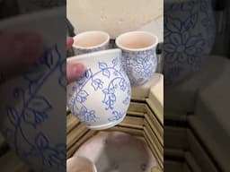 Carved porcelain cups! Should I go for classic blue and white, or embrace a vibrant rainbow palette?