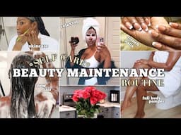 *RELAXING* SELF CARE BEAUTY MAINTENANCE ROUTINE | HAIRCARE, SKIN, HYGIENE + BODYCARE PAMPER ROUTINE