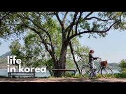 life in seoul, korea 🚲 healthy routines, nature, bike riding, hiking, river cafes, libraries VLOG