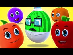 🍎 Five Funny Fruits Jumping On The Bed 🍌 | Action Songs For Kids | Learn Fruits 🍇🍉🍊