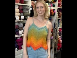 Tropical Sunset Tank Top to Knit in Worsted Weight Cotton Yarn