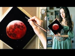 My Blood Moon Artwork🩸Oil Painting Time Lapse