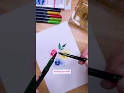 Painting roses using Staedtler Watercolor Brush pens #brushpenart #brushpens