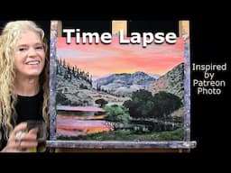 MOUNTAIN SUNSET- Learn How to Draw and Paint with Acrylics-Easy Beginner Landscape Painting Tutorial