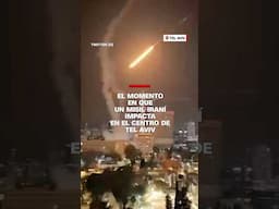 El momento en que un misil iraní impacta en el centro de Tel Aviv