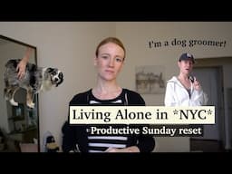 LIVING ALONE in NYC: productive SUNDAY reset and getting sh*t done around the apartment!