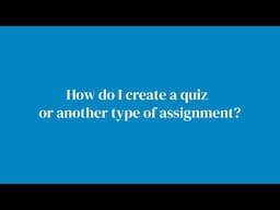 How to create a quiz or another type of assignment in an Oxford Learning Link Course