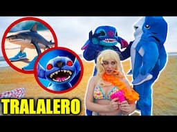 STITCH vs TRALALERO TRALALA! (Italian Brainrot at the Beach)