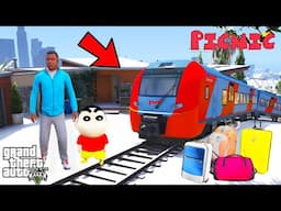 Franklin And Shinchan Travelling In Expensive Train for Picnic in GTA V