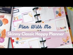 Plan With Me - Skinny Classic Happy Planner - New Shell Yeah Sticker Book! 🐚 Custom Patron Spread
