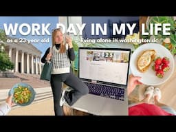9-5 WORK DAY IN MY LIFE 🌧️ *productive* morning routine, office job, healthy habits, finding balance