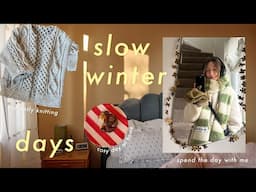 slow winter day; catch-up, pastries and knitting