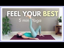 5 min Morning Yoga For Beginners - Full Body Stretch