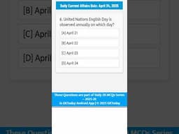 🎯  Revision=24 April, 2025 |  GKToday Current Affairs