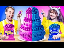 PINK VS BLUE CAKE DECORATING CHALLENGE | I MAKE THE WORLD’S LARGEST CAKE BY SWEEDEE