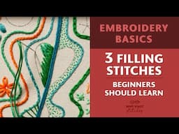 3 Embroidery Stitches for Beginners | Step-by-Step Tutorial
