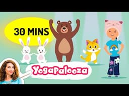 30+ mins | Dancing Safari: Yoga for Kids with Bears, Bunnies & More! | Compilation