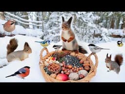 Winter Basket in the Forest - Relax with Squirrels and Birds (2 Hours)