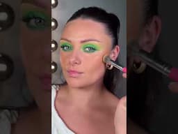A fresh and striking green eye makeup look—vibrant pop to your style.Credits:@mollyiles_makeupartist