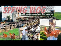 SPRING VLOG: planting perennials, redoing strawberry gutters & processing life