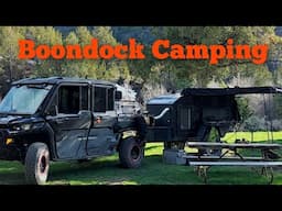 Solo camping, This trail leads to an AMAZING campsite.  UTV overland camping.
