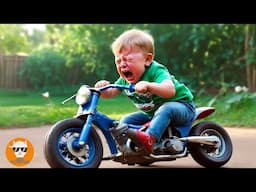 AWW! Cutest BABIES in Trouble with Tricycle for the First time #2- Funny Baby Videos | Just Funniest