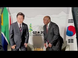 President Ramaphosa in a bilateral meeting with President Lee Jae-myung of the Republic of Korea.