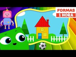 Desenhos educativos | Aprenda formas geométricas | Escola das formas |1 Hora | Primeira Universidade