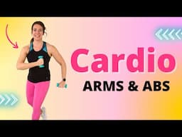 25 Minute Cardio Arms & Abs Workout - Burning Calories and Toning - Light Weights