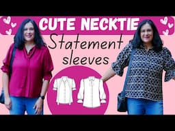 DARLING necktie & STATEMENT SLEEVES. 2 Adorable shirts! Lyrical (Pattern Emporium)