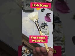 BOB ROSS FAN BRUSH EASY WATERFALL #bobross #shorts