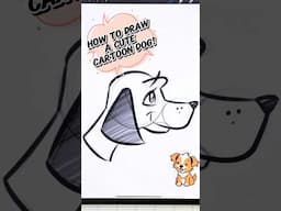 How to Draw a Cute Cartoon Dog! 🐶 #shorts