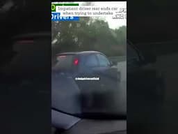 Impatient driver undertakes and rear ends another car