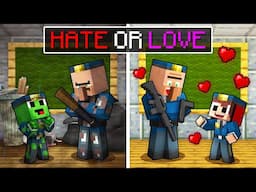 HATE or LOVE Baby Mikey vs Baby JJ POLICE School in Minecraft (Maizen)