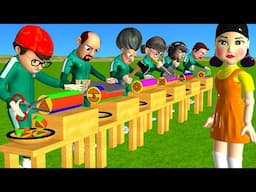Scary Teacher 3D vs Squid Game Cutting Gum Dalgona Candy Shapes Level Max Challenge Who's Boss