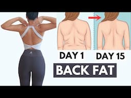 LOSE BACK FAT in 15 days, effective standing workout with a T-shirt or towel, 15 min intense 🔥