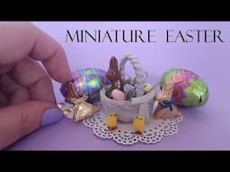 DIY Miniature Easter Basket - Easter Eggs and Mini Chick #miniatureeaster #eastercrafts #miniatures