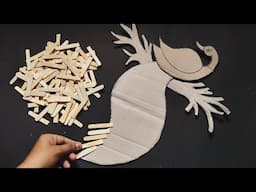 Unique Peacock Wall Hanging Craft | Best Out Of Waste Cardboard and Ice cream sticks | Wall Hanging