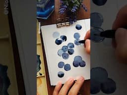 Little blueberry doodles with ink and wash 🫐🌿